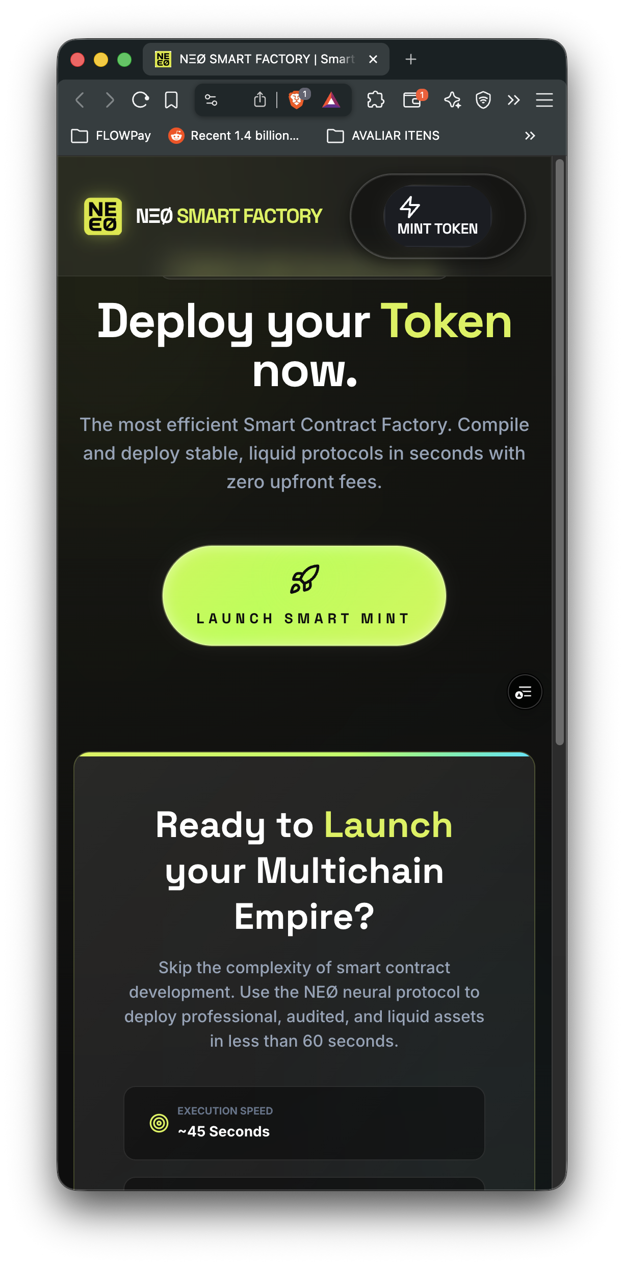 NEØ Smart Factory — Deploy de Token